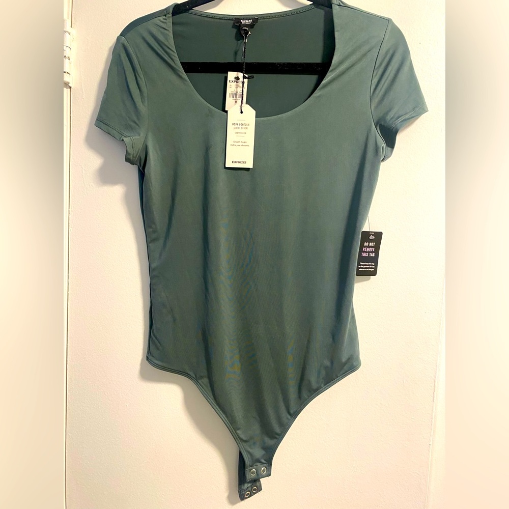 NWT- sage Green bodysuit from Express! Shapewear material/double lined.